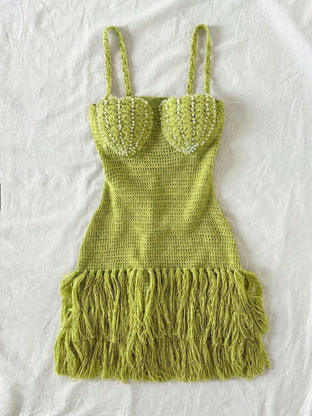 Green Casual Women's Bustier Tassel Hem Spaghetti Strap Bodycon Mini Dress - Picture 4 of 7